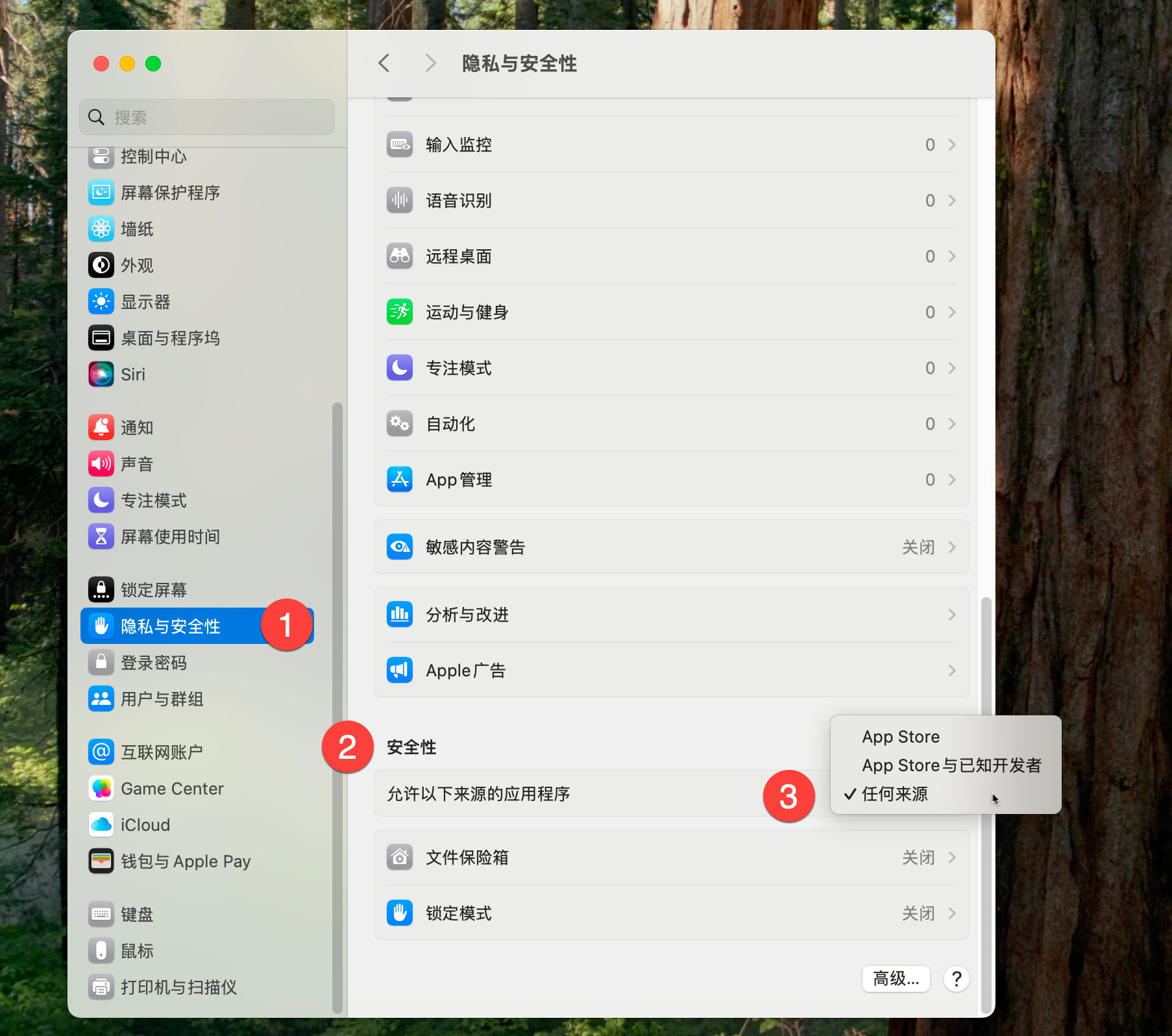安装设置允许任意来源